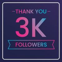 thank you 3k followers vector