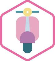 Pink scooter motorcycle icon vector