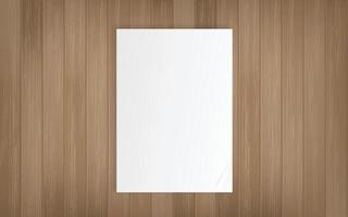 White paper sheet on wood texture background. Vector. vector