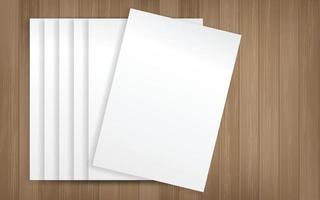 White paper sheet on wood texture background. Vector. vector