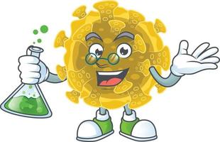 un dibujos animados personaje de infeccioso coronavirus vector