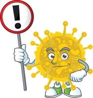 A cartoon character of coronavirus pandemic vector