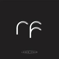 RF Initial Letter Split Lowercase Logo Modern Monogram Template Isolated on Black White vector