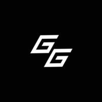 gg logo monograma con arriba a abajo estilo moderno diseño modelo vector