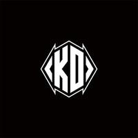 KD Logo monogram with shield shape designs template vector