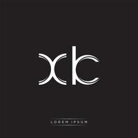 XK Initial Letter Split Lowercase Logo Modern Monogram Template Isolated on Black White vector
