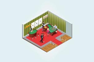 Modern Isometric 3d game club , people play games in entertainment center vector illustration Suitable for Diagrams, Infographics, Book Illustration, Game Asset, And Other Graphic Related Assets