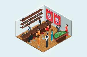 Modern Isometric 3d game club , people play games in entertainment center vector illustration Suitable for Diagrams, Infographics, Book Illustration, Game Asset, And Other Graphic Related Assets