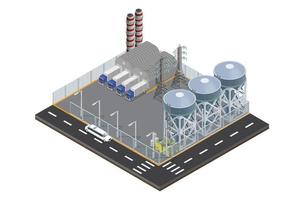 moderno isométrica fábrica almacén icono, adecuado para diagramas, infografía, libro ilustración, juego activo, y otro gráfico relacionado bienes vector