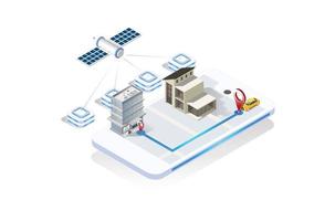 moderno tecnología GPS navegación aplicación concepto en isométrica vector ilustración. teléfono inteligente solicitud para global posicionamiento sistema.adecuado para diagramas, infografía, y otro gráfico activo