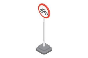 llustration of No Bicycle Sign on white background, vector 3d isometric Suitable for Diagrams, Infographics, And Other Graphic Related Assets