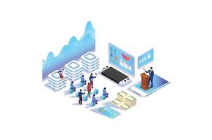 Isometric Online Auction Illustration, Web Banners, Suitable for Diagrams, Infographics, Book Illustration, Game Asset, And Other Graphic Related Assets vector