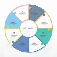 Infographic with 8 steps, process or options. vector