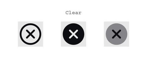 clear icons set vector