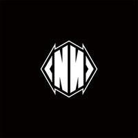 NN Logo monogram with shield shape designs template vector