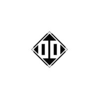 Monogram logo design with diamond square shape vector