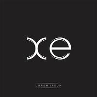 XE Initial Letter Split Lowercase Logo Modern Monogram Template Isolated on Black White vector