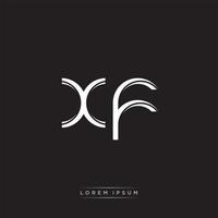 XF Initial Letter Split Lowercase Logo Modern Monogram Template Isolated on Black White vector