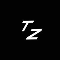 tz logo monograma con arriba a abajo estilo moderno diseño modelo vector