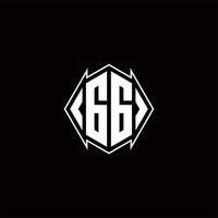 gg logo monograma con proteger forma diseños modelo vector