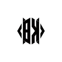BK Logo monogram with shield shape designs template vector