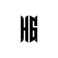 HG Logo monogram with shield shape designs template vector