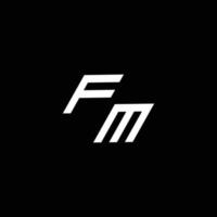 fm logo monograma con arriba a abajo estilo moderno diseño modelo vector