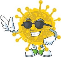 A cartoon character of coronavirus pandemic vector