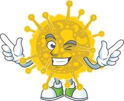 A cartoon character of coronavirus pandemic vector