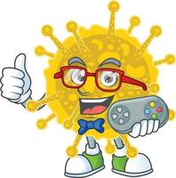 A cartoon character of coronavirus pandemic vector