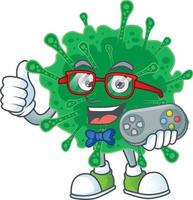 A cartoon character of coronavirus pneumonia vector