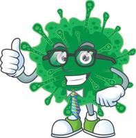 A cartoon character of coronavirus pneumonia vector