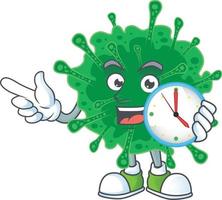 A cartoon character of coronavirus pneumonia vector