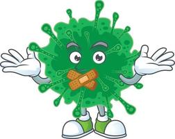 un dibujos animados personaje de coronavirus neumonía vector
