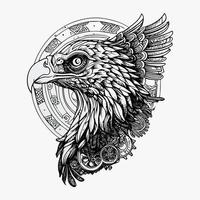 eagle head is a powerful and majestic image, featuring a fierce bird of prey with sharp eyes, a sharp beak, and feathers that symbolize strength and freedom vector