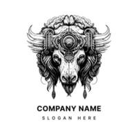 steampunk bull bison buffalo logo is a unique and captivating representation of power and innovation. It combines elements of the wild west and futuristic technology vector