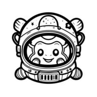 anime kawaii astronauta logo es fuera de esta mundo adorable el de astronauta gordito traje y casco hacer para un encantador diseño vector