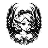 Kawaii Angel Logo is a Delightful and Adorable Design vector