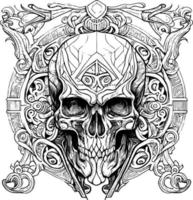 skull warrior is a fierce and intimidating figure that combines elements of human and skull anatomy. It represents death, power, and strength vector