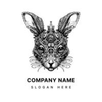 steampunk rabbit bunny logo is a whimsical and creative symbol of curiosity and ingenuity. It blends the charm of a classic bunny with a futuristic steampunk aesthetic vector