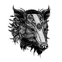 boar logo features a stylized image of a wild boar, typically associated with strength, courage, and ferocity in many cultures vector