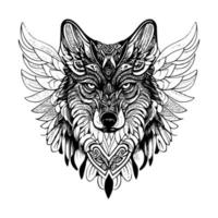 wolf head illustration exudes strength power and a wild spirit vector