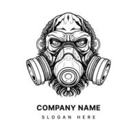 The Angry Gorilla with a Gas Mask Illustration that Sends a Powerful Message vector