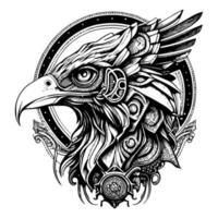 eagle head is a powerful and majestic image, featuring a fierce bird of prey with sharp eyes, a sharp beak, and feathers that symbolize strength and freedom vector