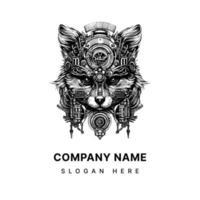 steampunk raccoon mascot logo showcases a unique blend of a mischievous raccoon and industrial steam-powered elements, exuding a vintage yet futuristic vibe vector