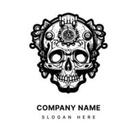 Kawai Skull Head illustration features a cute and whimsical skull with large eyes and a playful expression, combining the macabre with the adorable vector