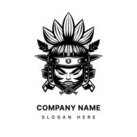 Samurai Logo Balances Traditional Toughness with Adorable Charm vector