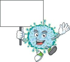 A cartoon character of coronavirus illness vector