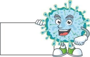 A cartoon character of coronavirus illness vector