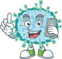 A cartoon character of coronavirus illness vector